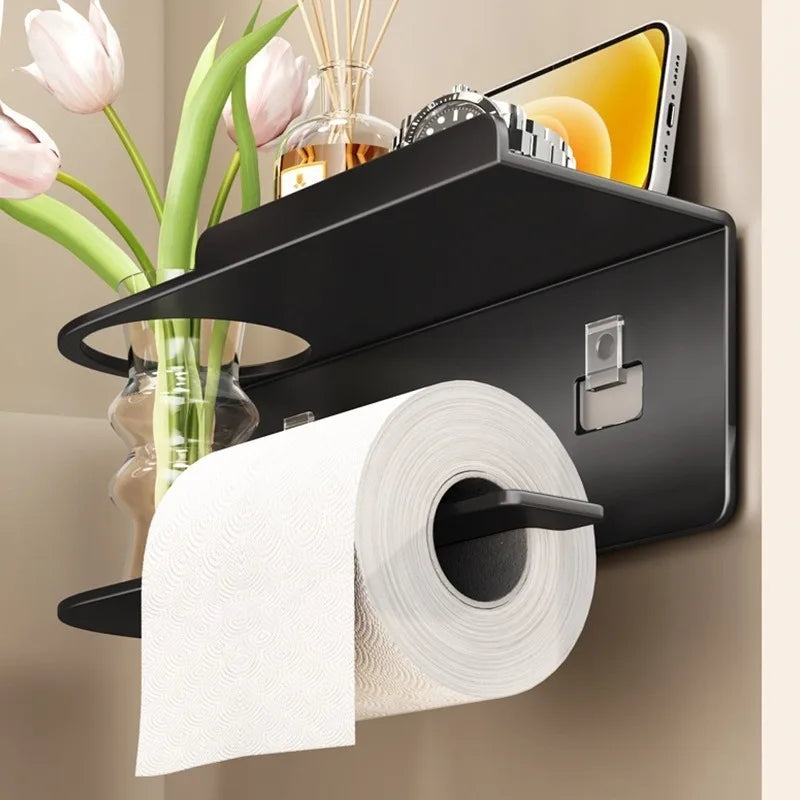 Toilet Paper Holder With Shelf