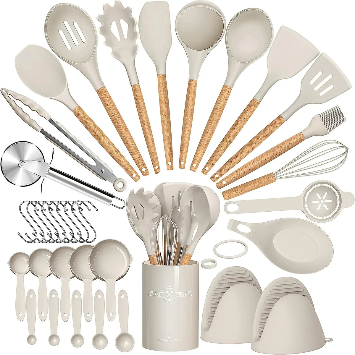 Silicone Utensil Cooking Set With Holder