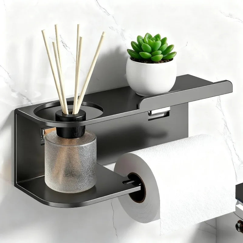 Toilet Paper Holder With Shelf